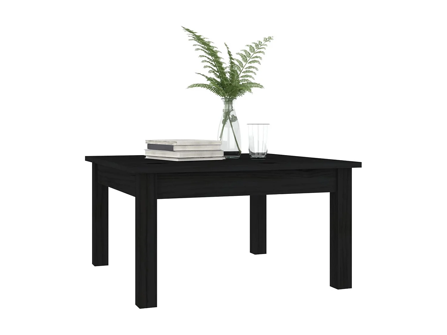 Table basse Noir 55x55x30 cm Bois massif de pin