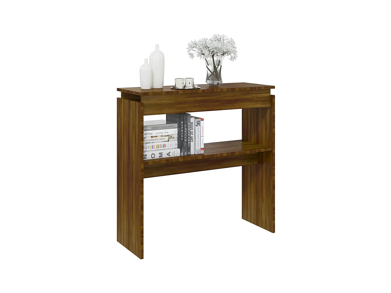 Table console Chêne marron 80x30x80 cm Bois d'ingénierie