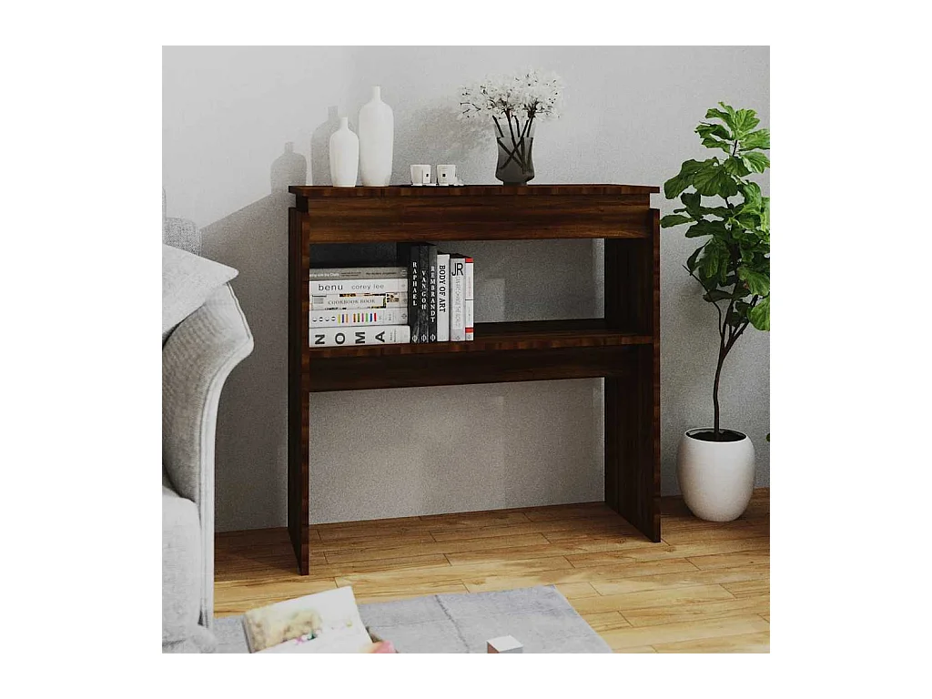 Consoletafel Bruin eiken 80x30x80 cm Technisch hout