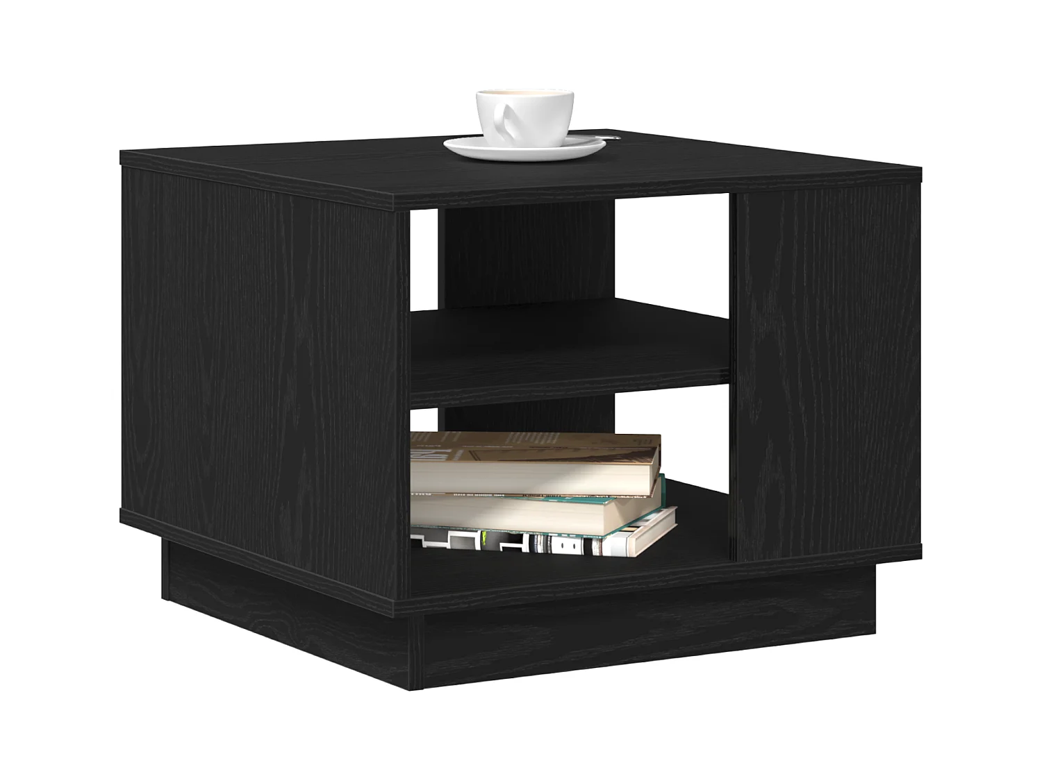 Table basse en chêne noir 55x55x42 cm en bois d'ingénierie