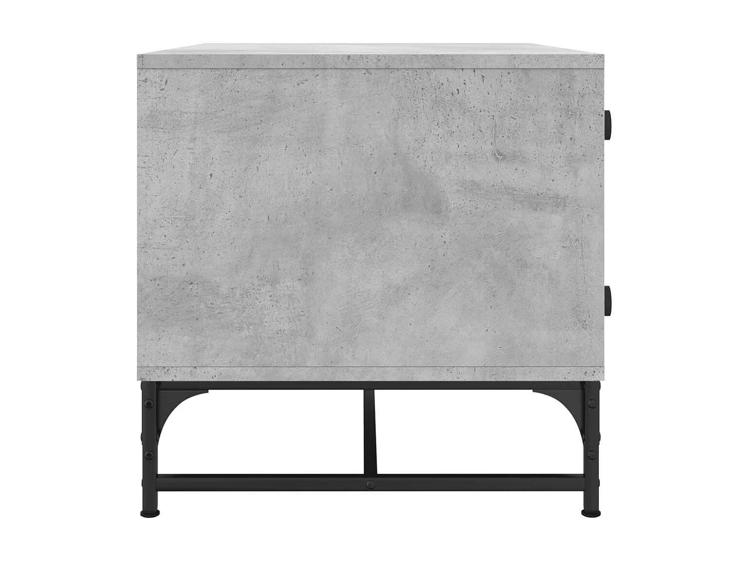 Table basse avec portes en verre gris béton 68,5x50x50 cm