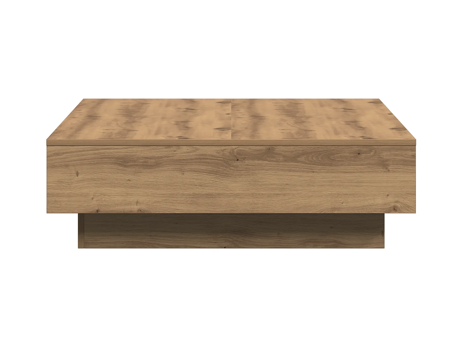 Table Basse Chêne Artisan Placage, MDF 90 x 90 x 28 cm Rangement