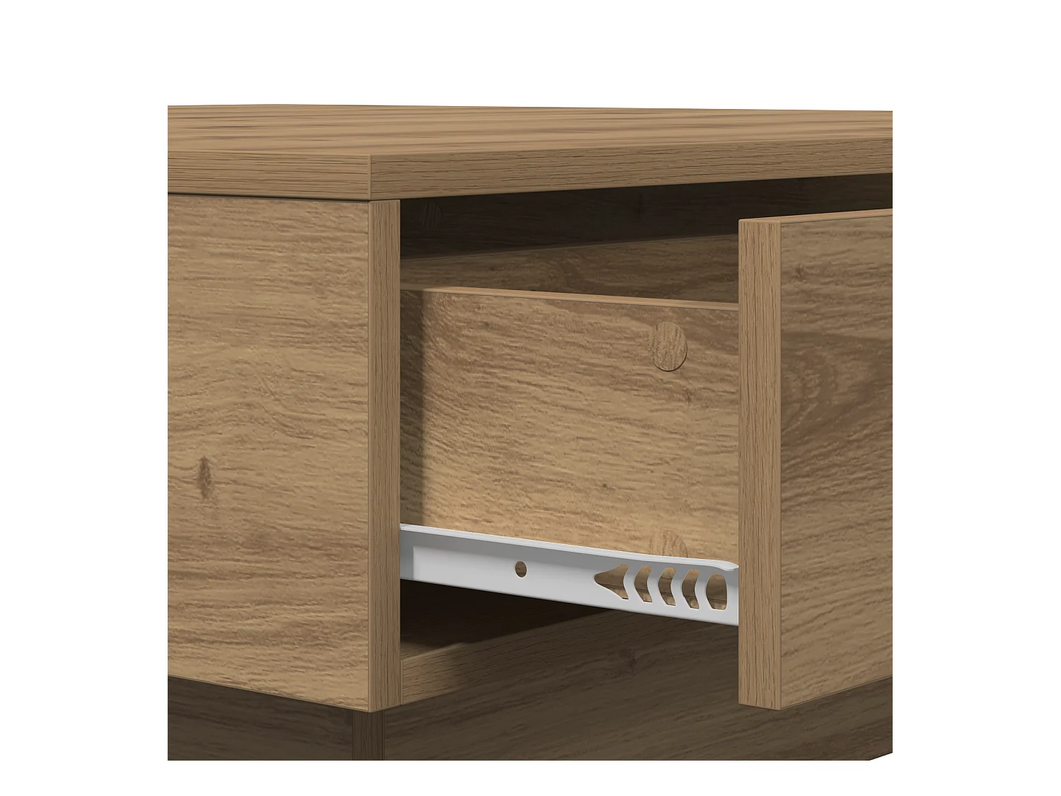 Table Basse Chêne Artisan Placage, MDF 90 x 90 x 28 cm Rangement