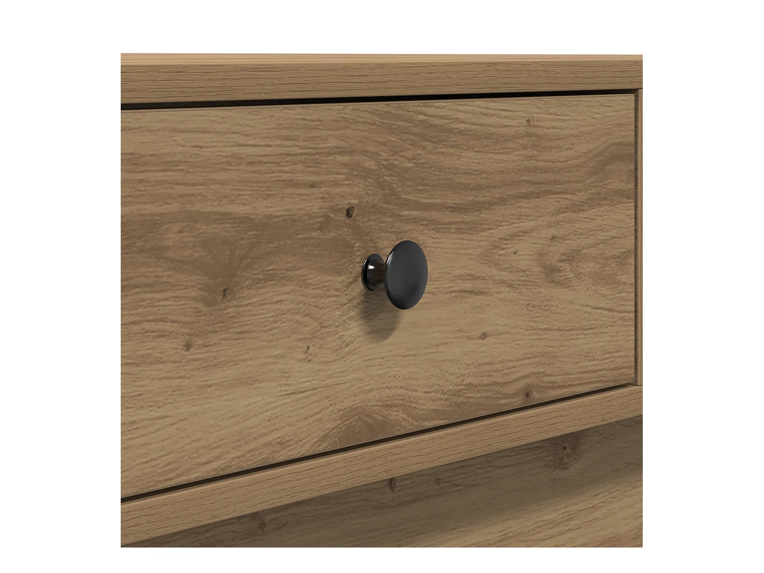 Table Basse Chêne Artisan Placage, MDF 90 x 90 x 28 cm Rangement