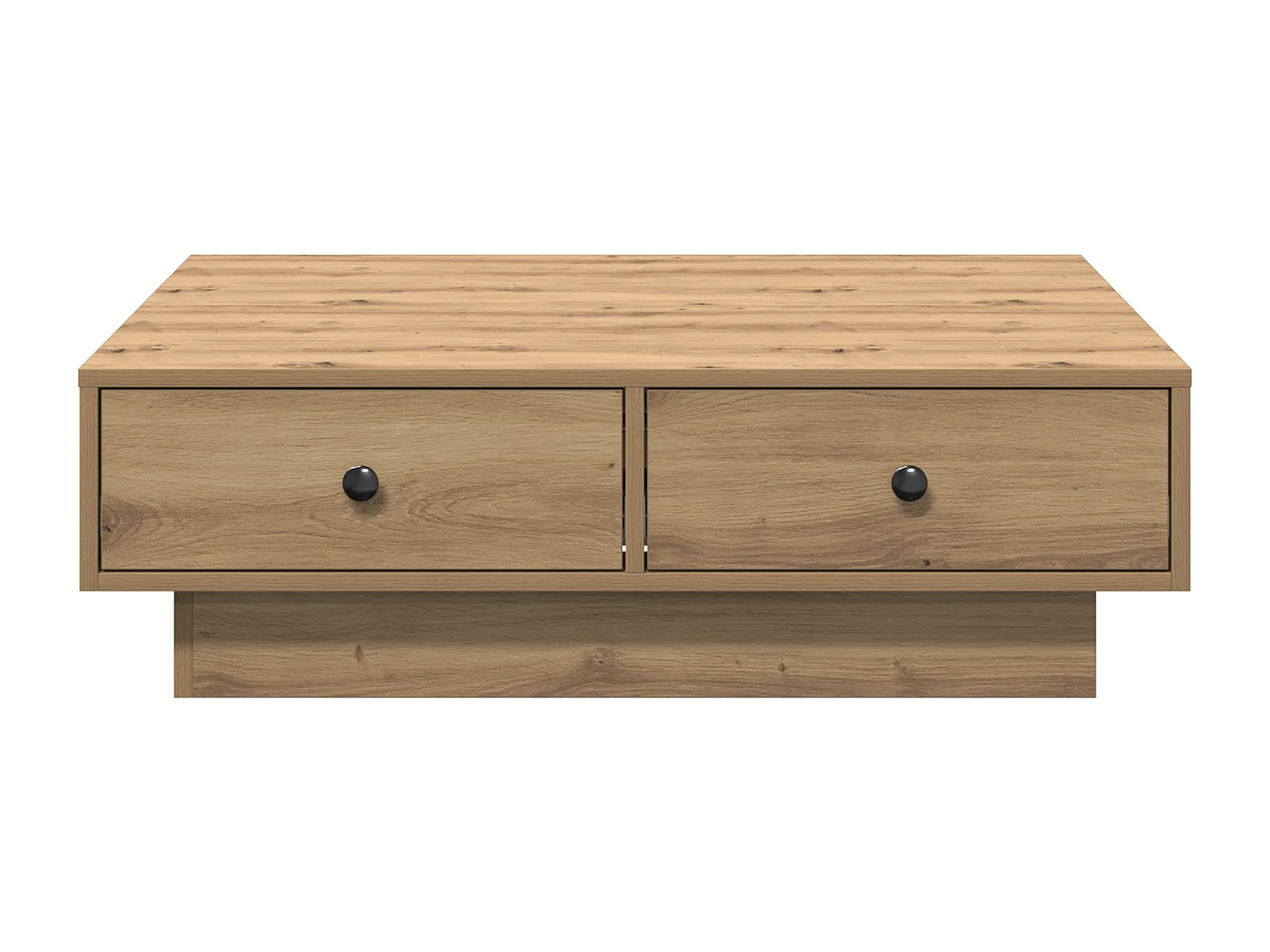 Tavolino da caffè Artisan in rovere impiallacciato, MDF 90 x 90 x 28 cm