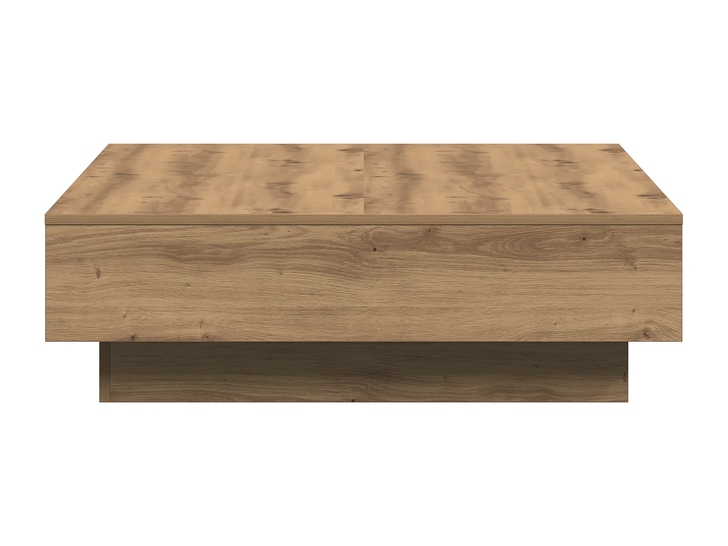 Tavolino da caffè Artisan in rovere impiallacciato, MDF 90 x 90 x 28 cm