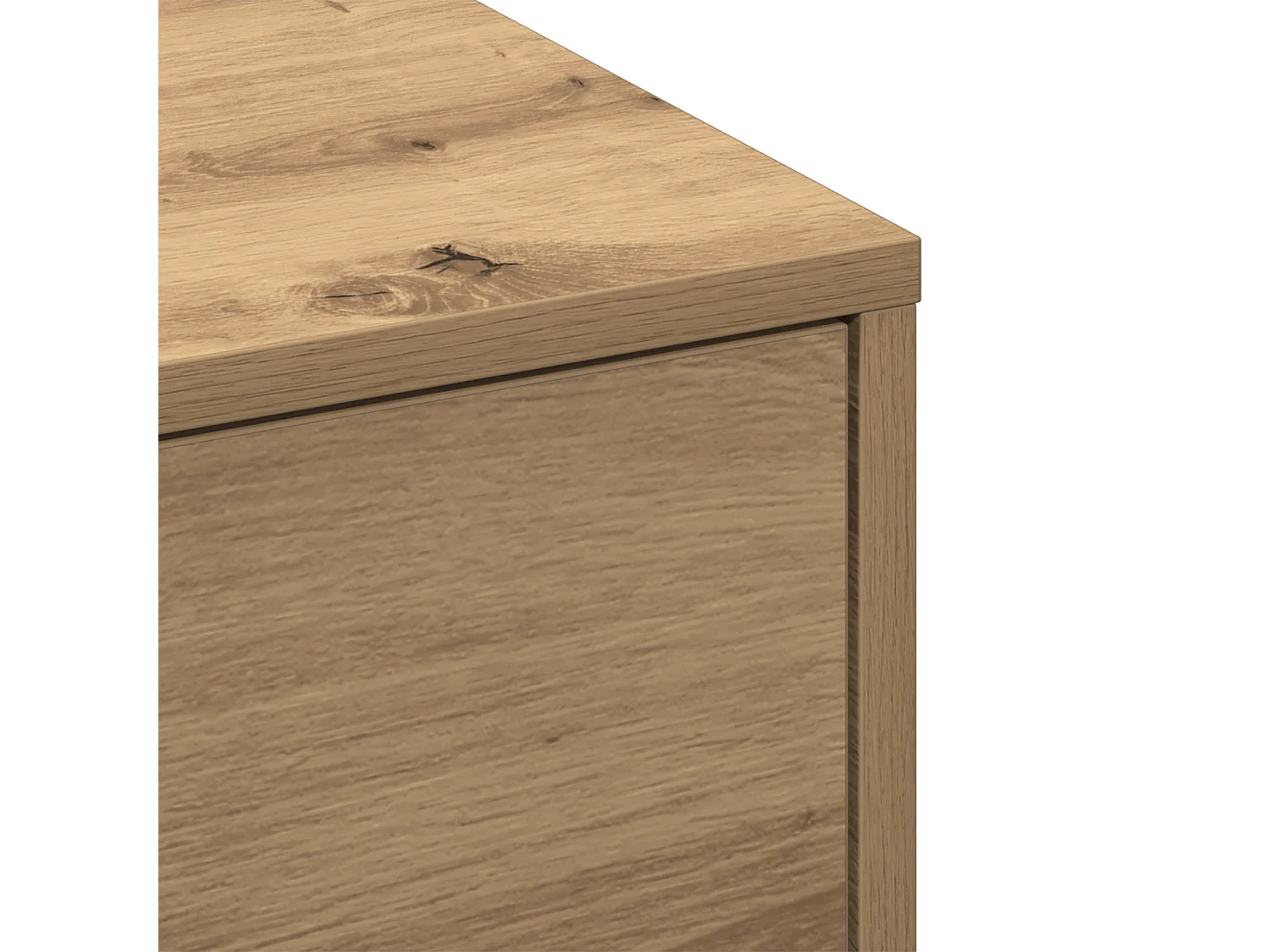 Tavolino da caffè Artisan in rovere impiallacciato, MDF 90 x 90 x 28 cm