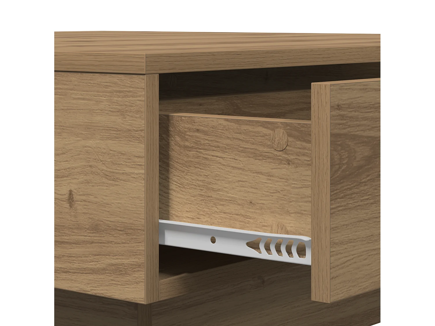 Tavolino da caffè Artisan in rovere impiallacciato, MDF 90 x 90 x 28 cm