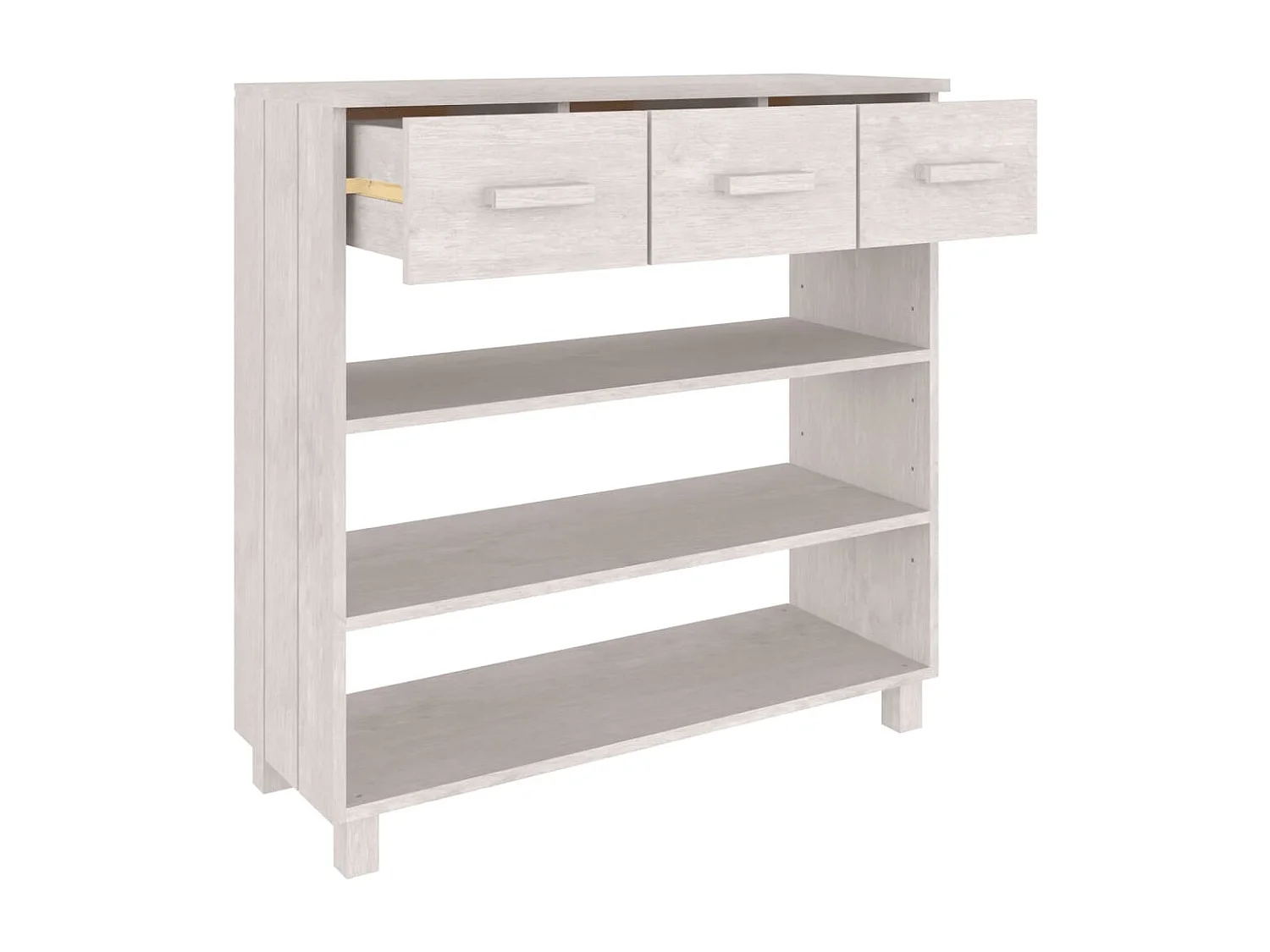 Mesa consola Blanca 90x35x90 cm Madera maciza de pino