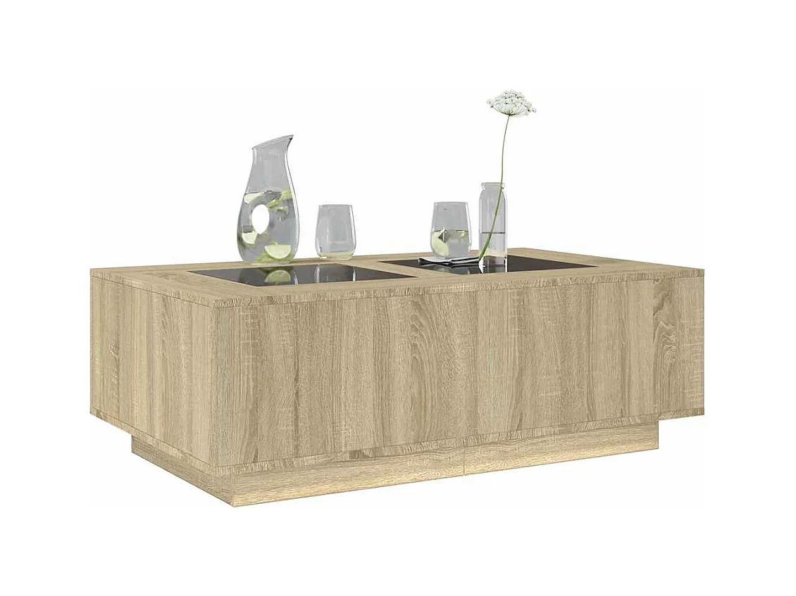 Tavolino con LED infinito rovere Sonoma 116x69x40 cm