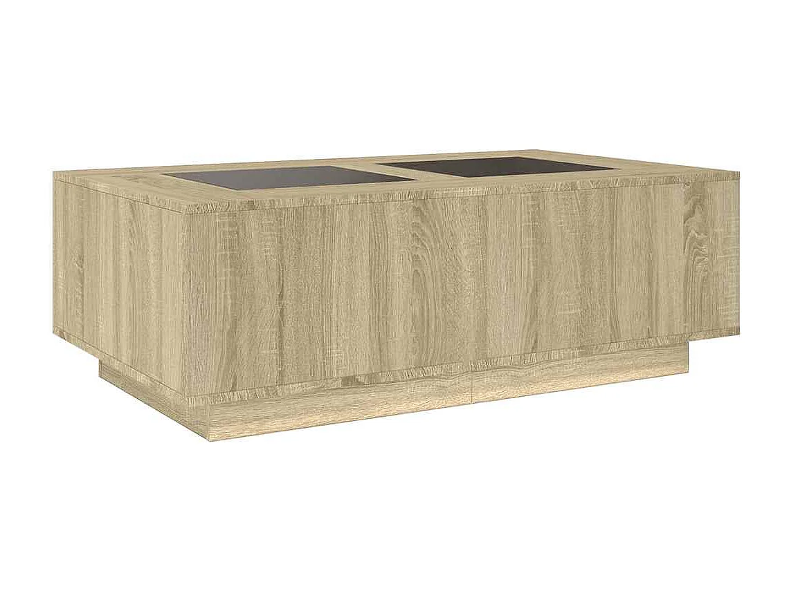 Tavolino con LED infinito rovere Sonoma 116x69x40 cm