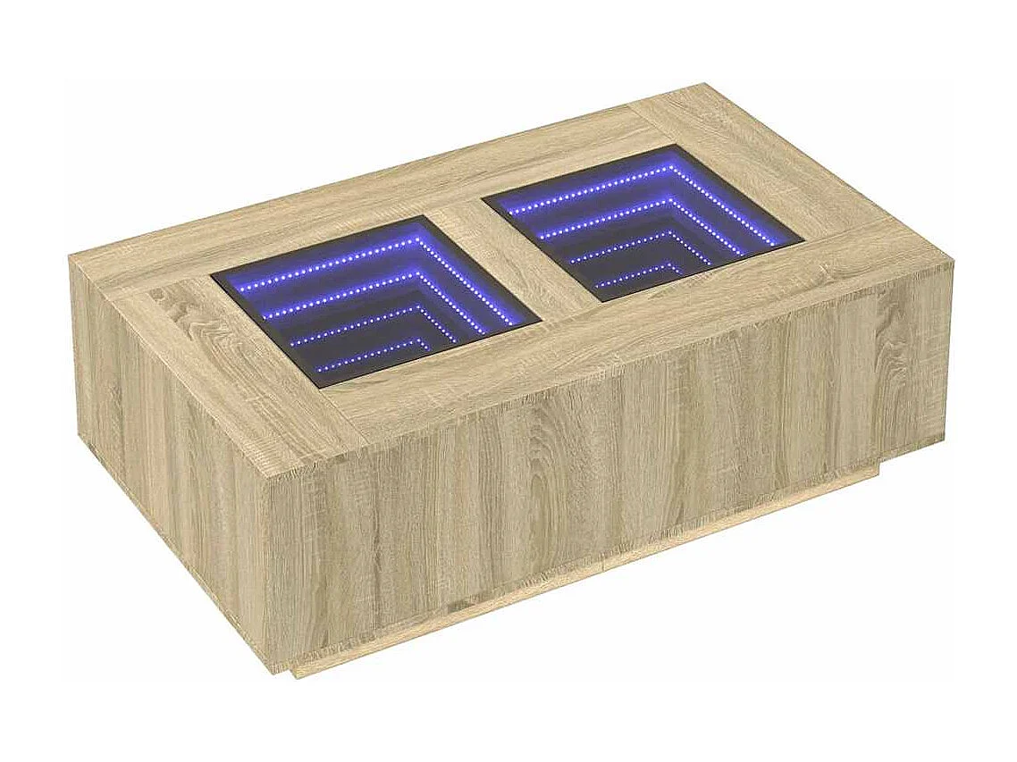 Couchtisch mit unendlicher LED Sonoma Eiche 116x69x40 cm