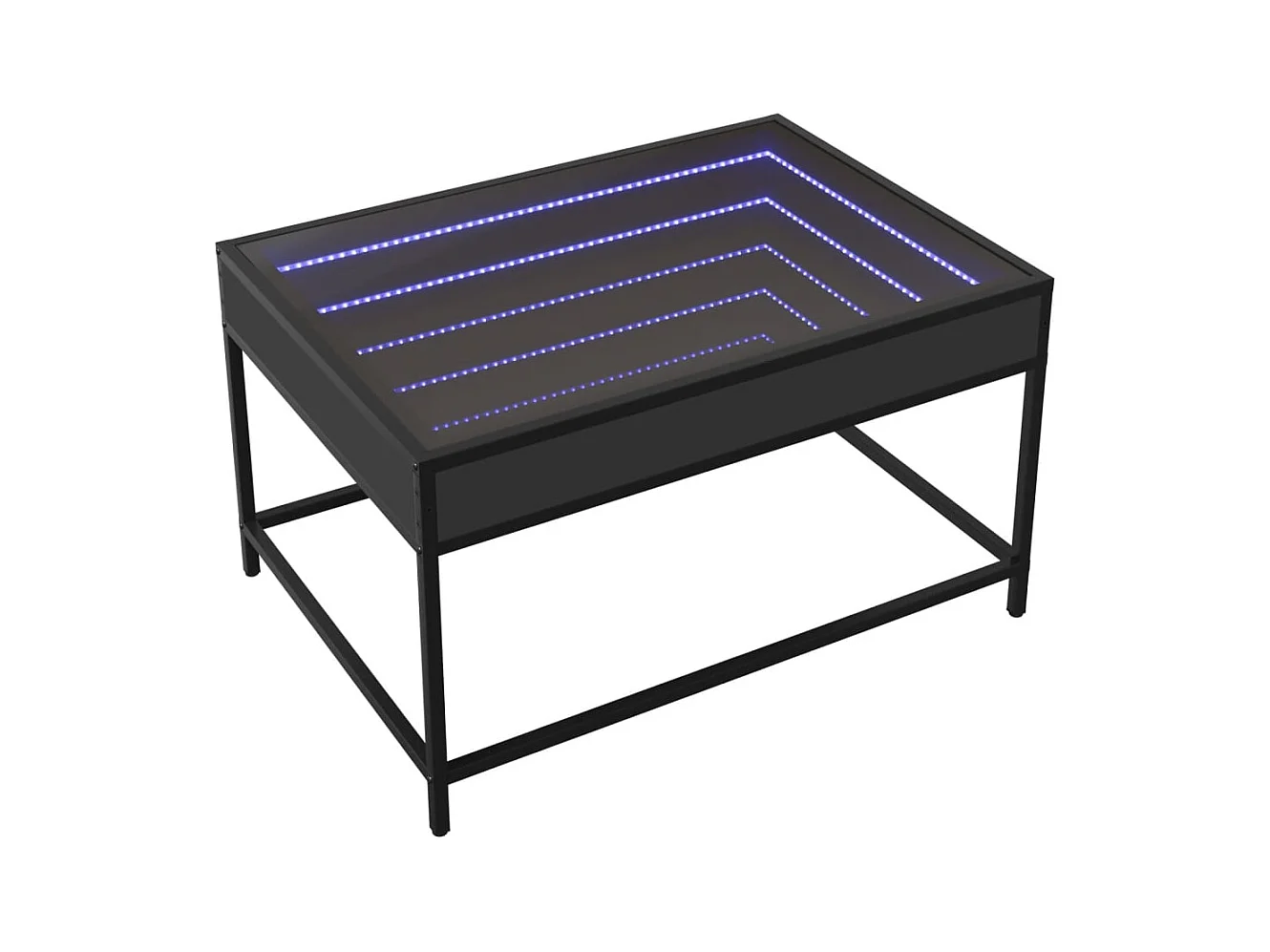 Table basse avec LED infini noir 70x50x41 cm