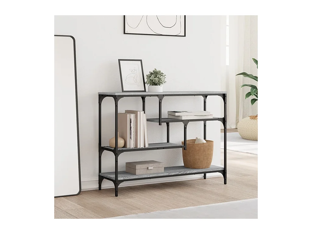 Sonoma grijze consoletafel 100x30x75 cm bewerkt hout