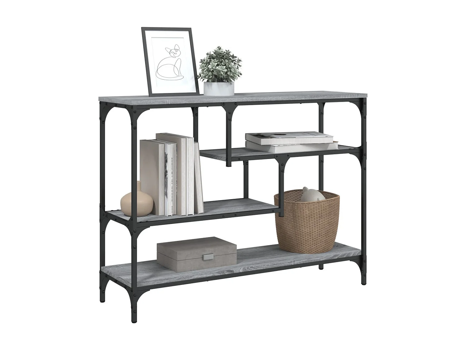 Mesa consola Sonoma gris 100x30x75 cm madera de ingeniería