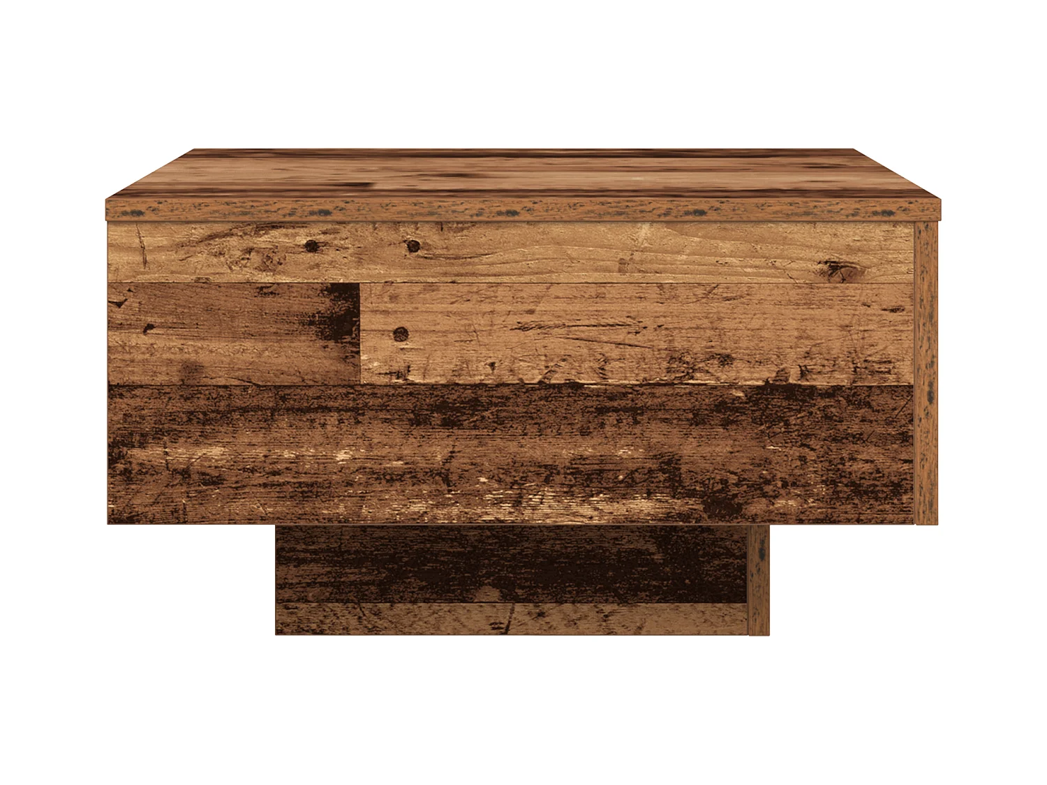 Table basse avec lumières LED en bois vieilli 55x55x31 cm