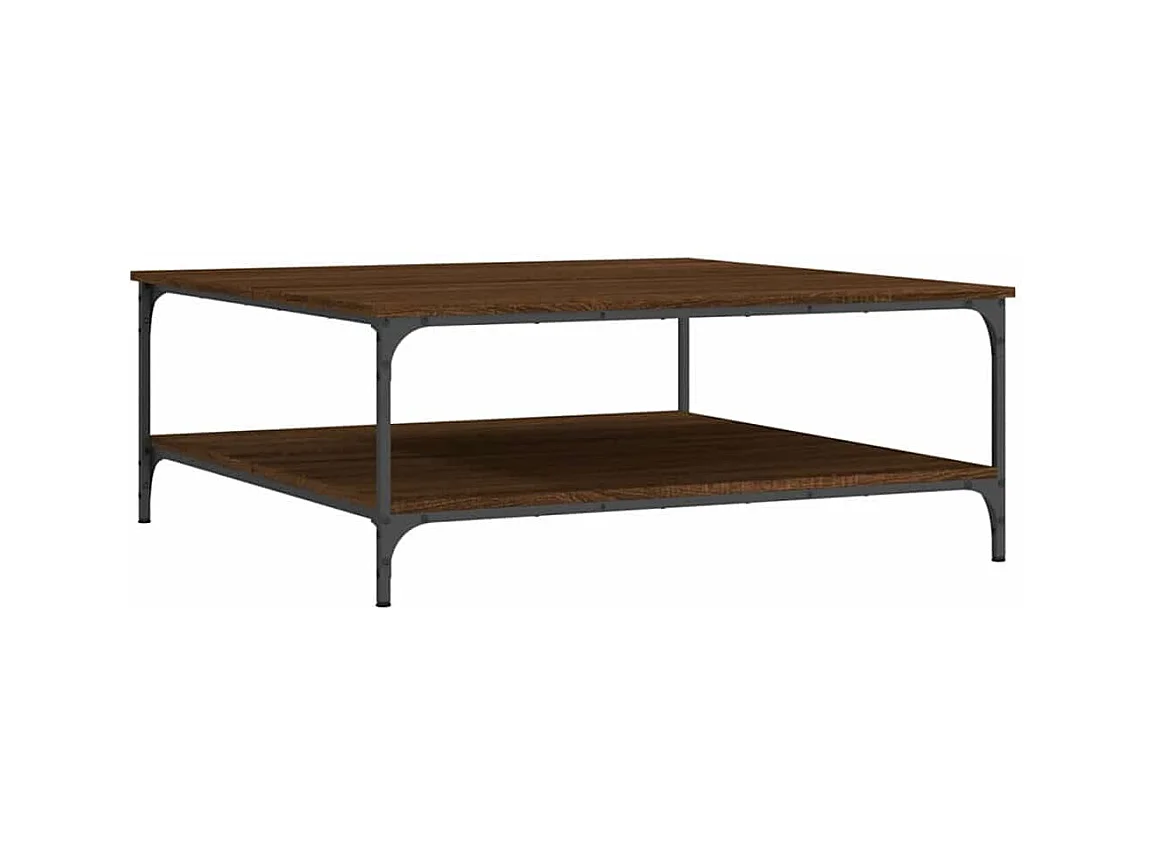 Table basse chêne marron 100x100x40 cm bois d'ingénierie