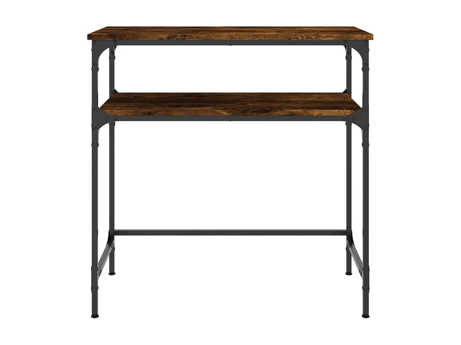 Table console chêne fumé 75x35,5x75 cm bois d'ingénierie