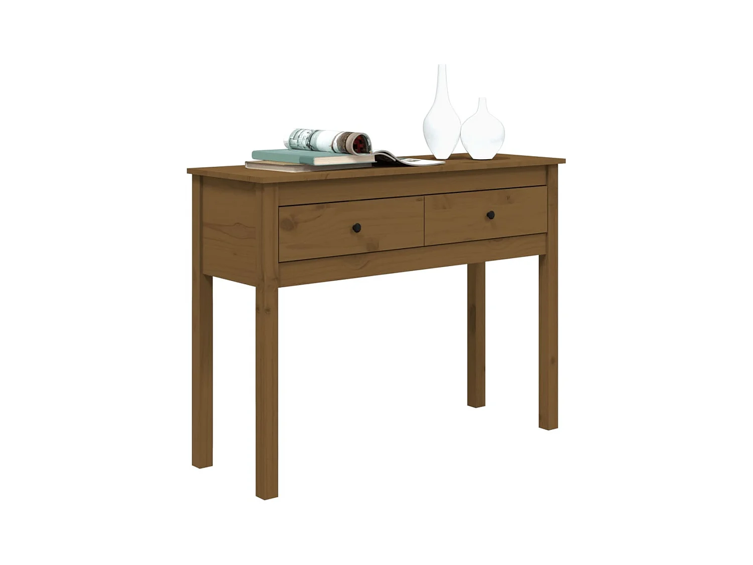Table console Marron miel 100x35x75 cm Bois massif de pin