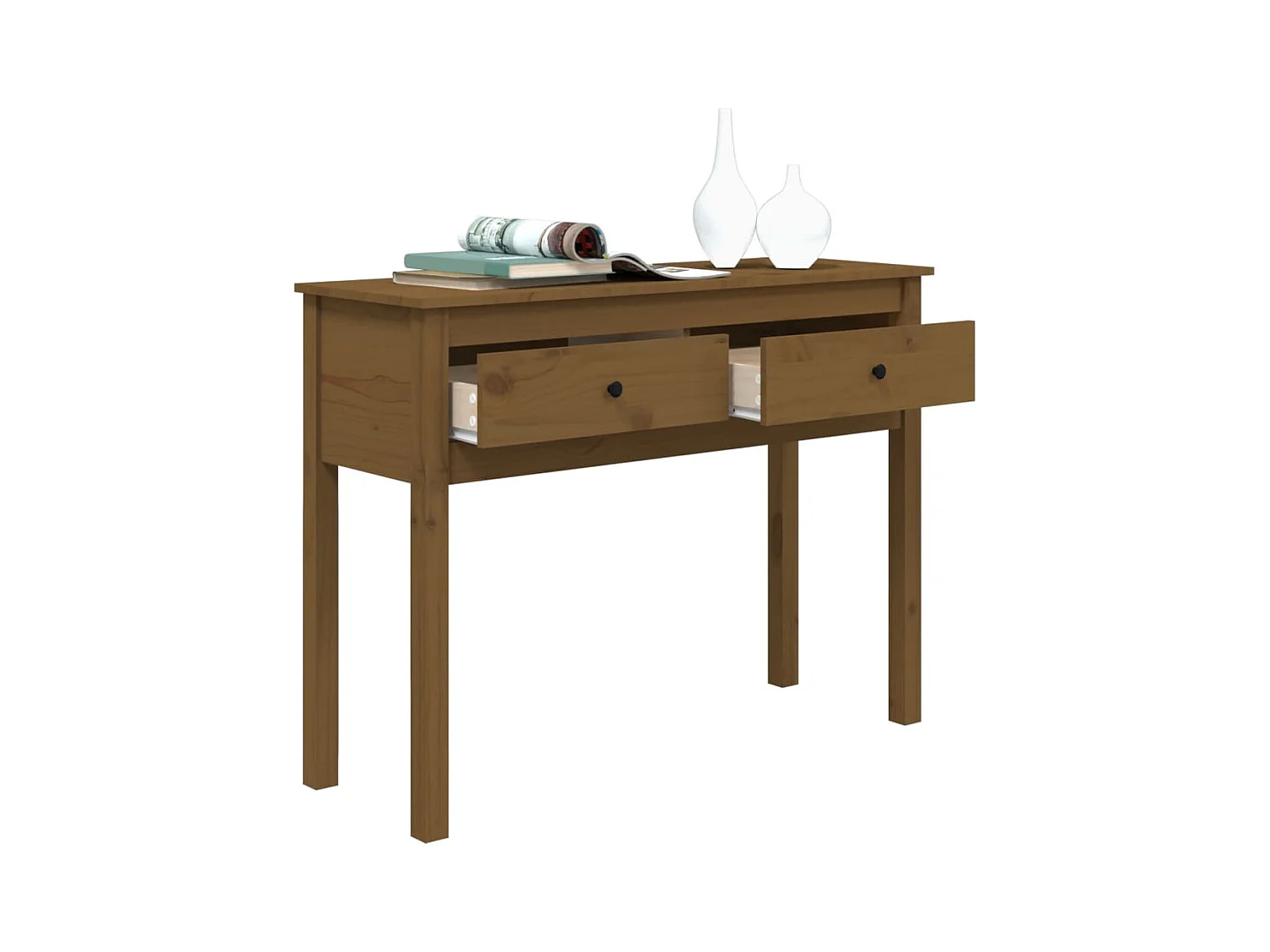 Table console Marron miel 100x35x75 cm Bois massif de pin