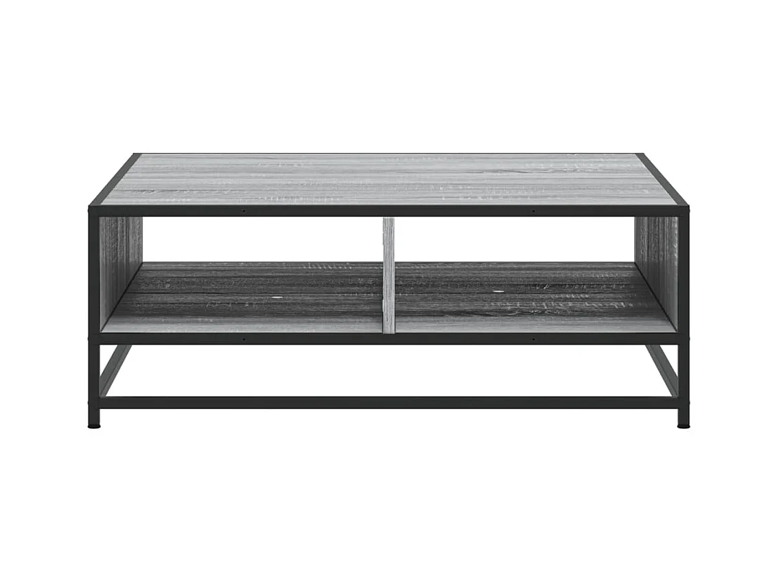 Table basse sonoma gris 80x80x30 cm bois d'ingénierie et métal