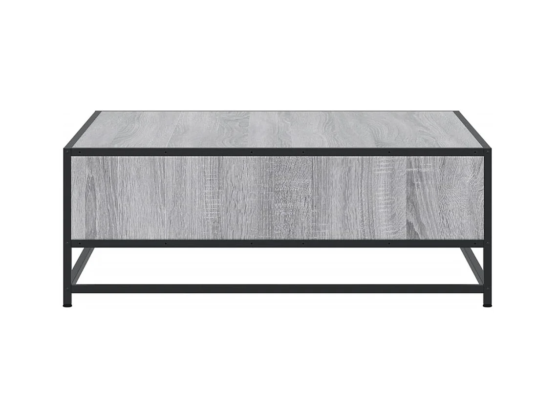 Table basse sonoma gris 80x80x30 cm bois d'ingénierie et métal