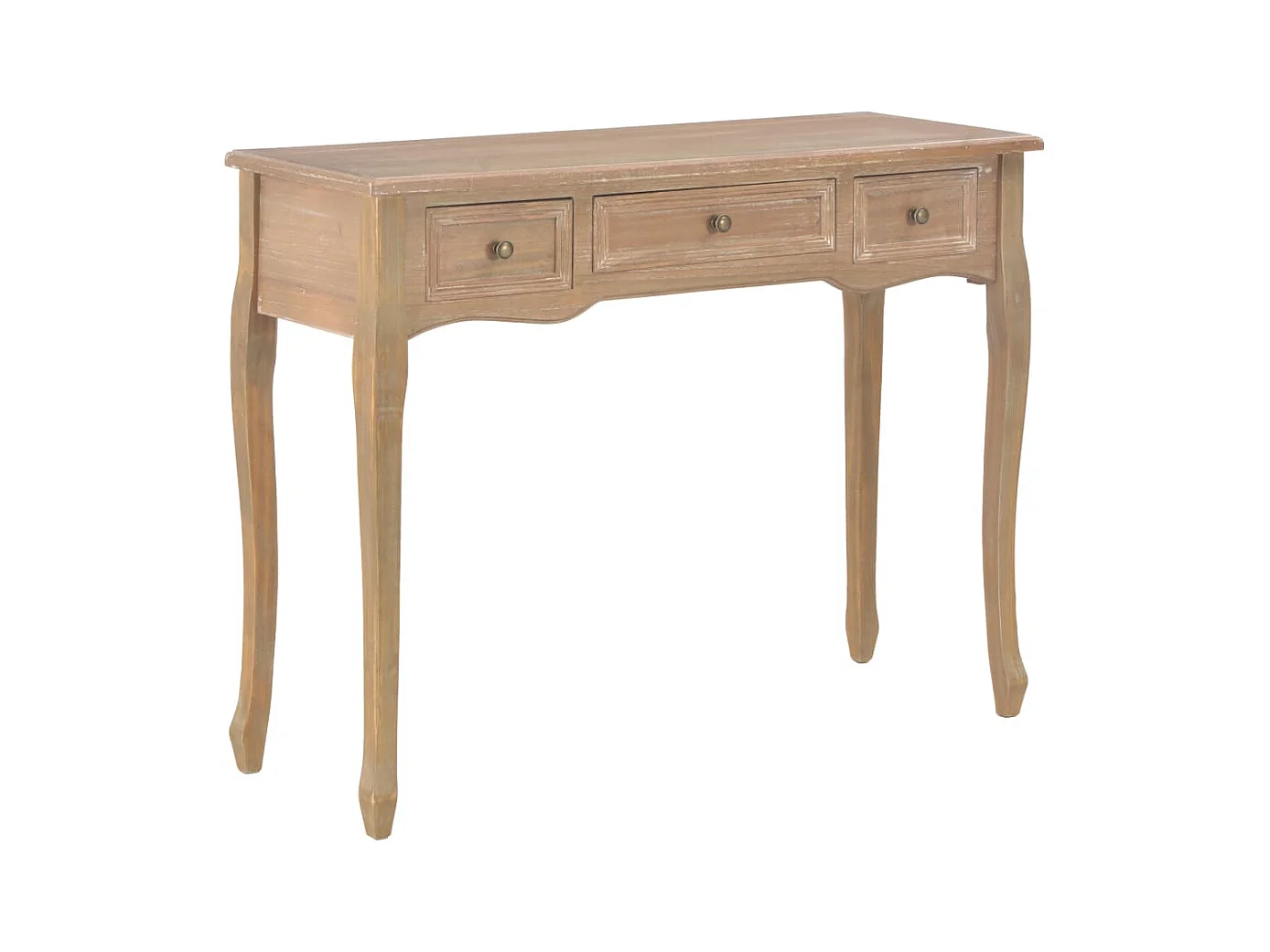Table de console et coiffeuse avec 3 tiroirs Marron