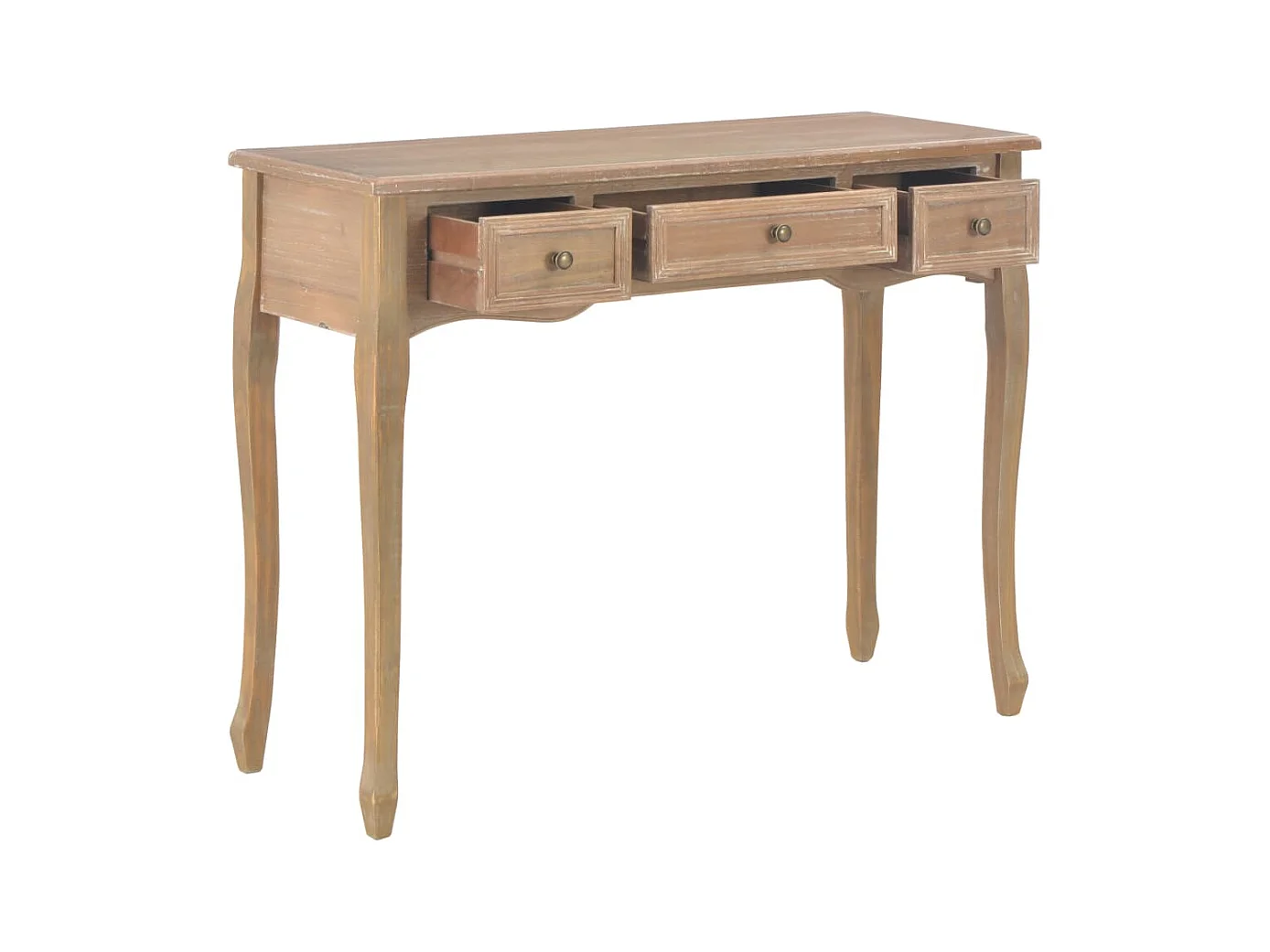 Table de console et coiffeuse avec 3 tiroirs Marron