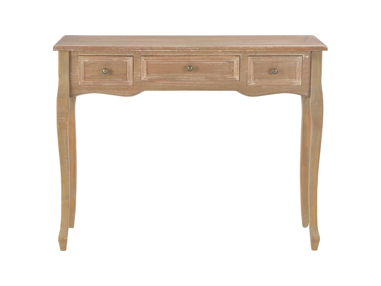 Table de console et coiffeuse avec 3 tiroirs Marron