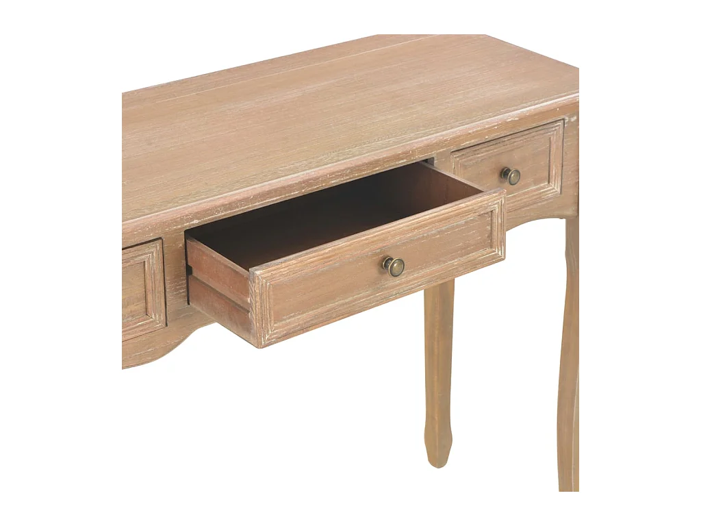 Table de console et coiffeuse avec 3 tiroirs Marron