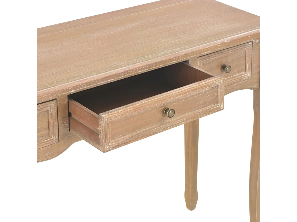 Table de console et coiffeuse avec 3 tiroirs Marron