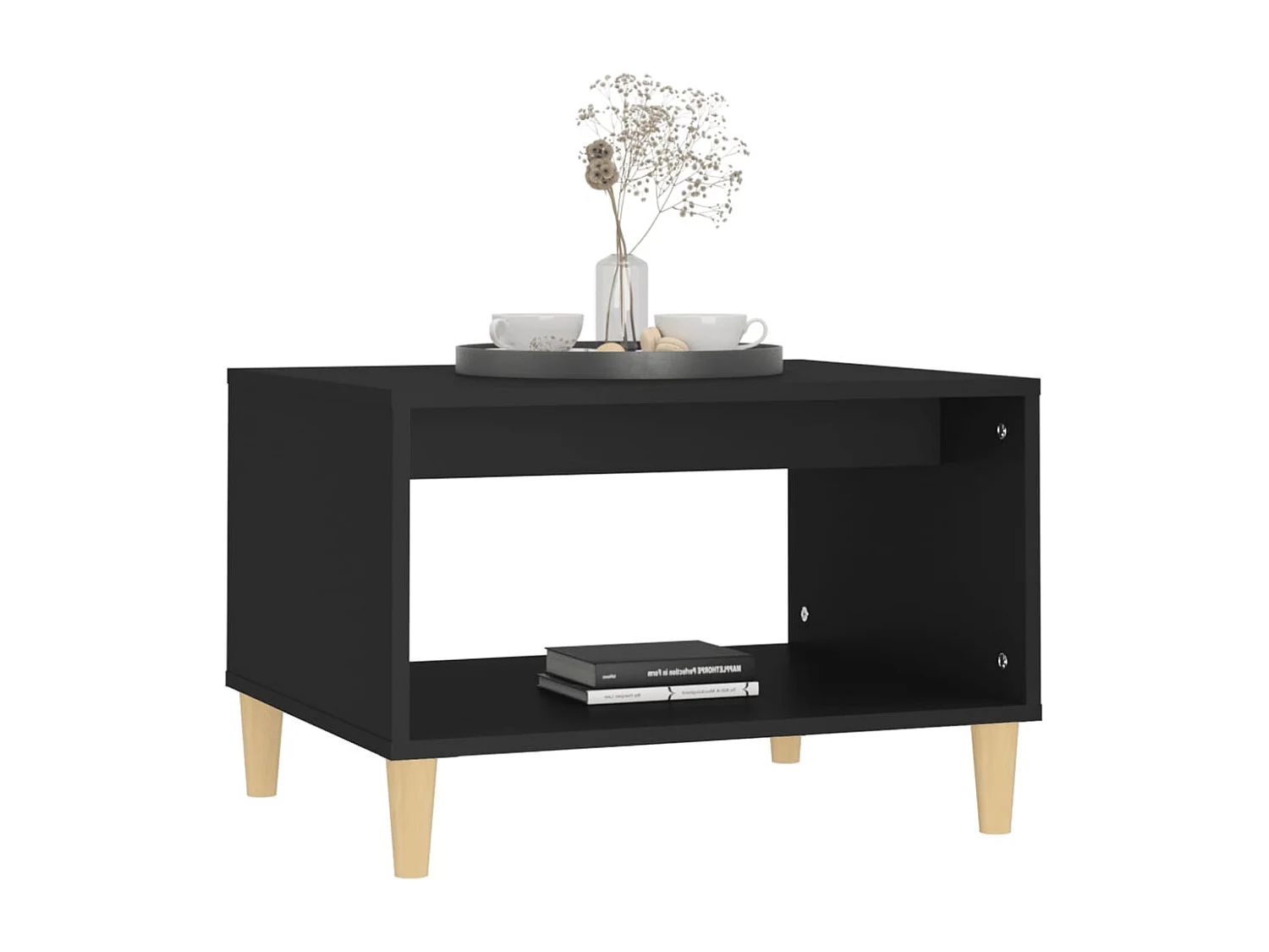 Table basse Noir 60x50x40 cm Bois d'ingénierie