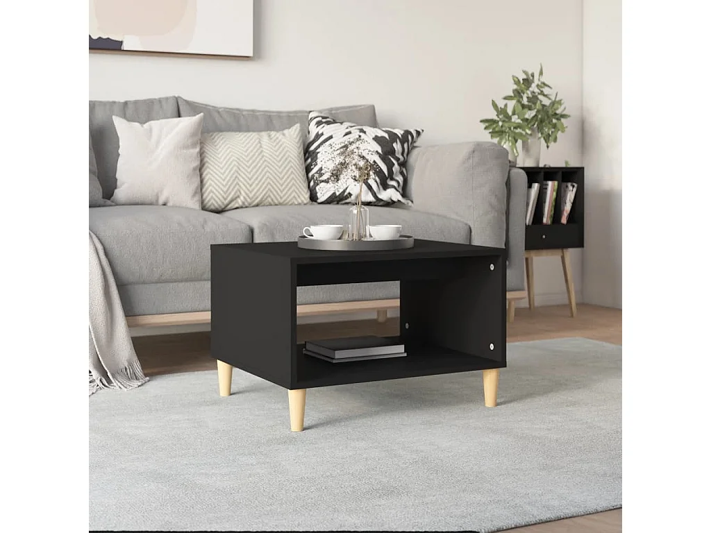 Table basse Noir 60x50x40 cm Bois d'ingénierie