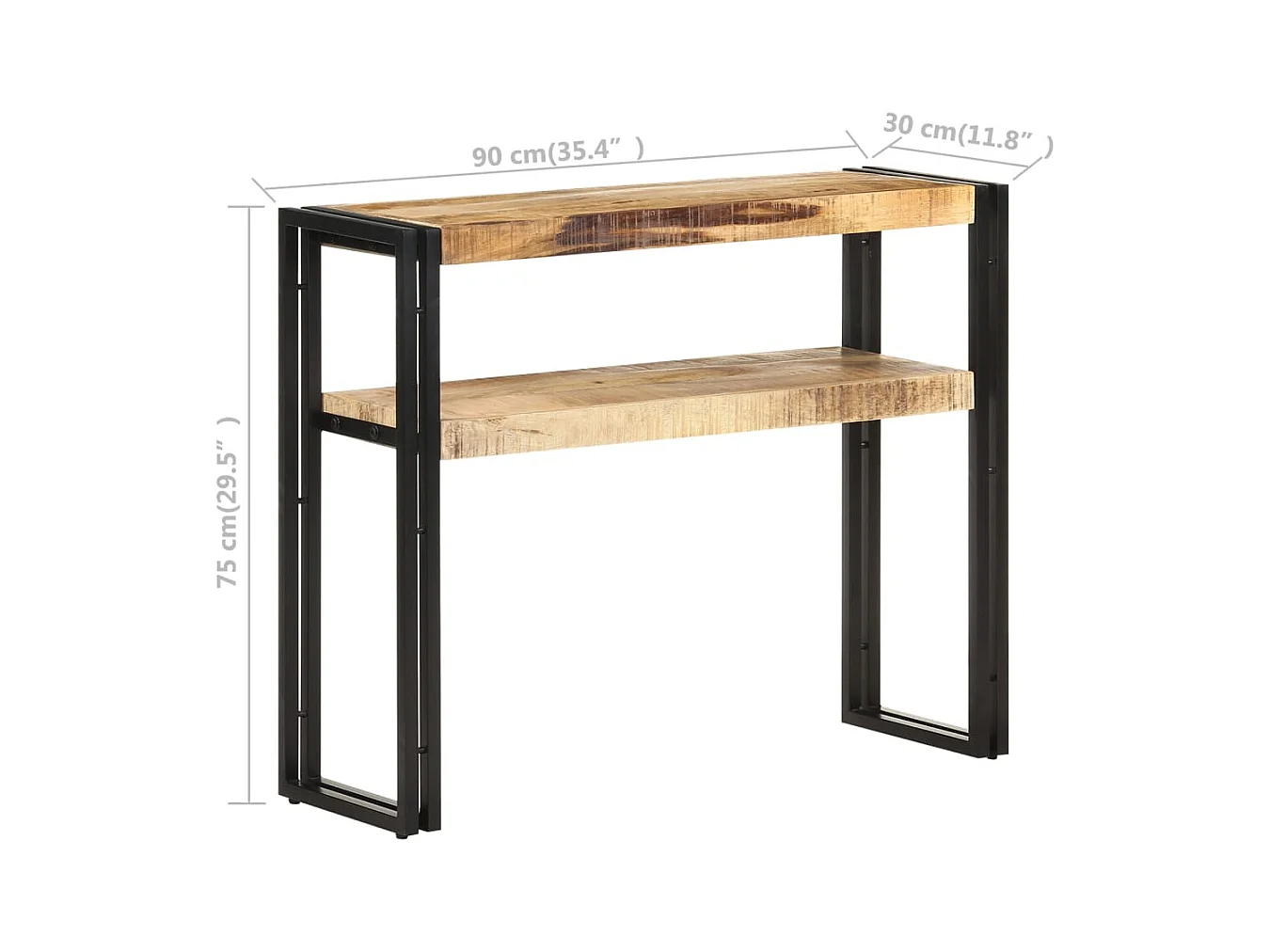 Table console 90x30x75 cm Bois de manguier brut