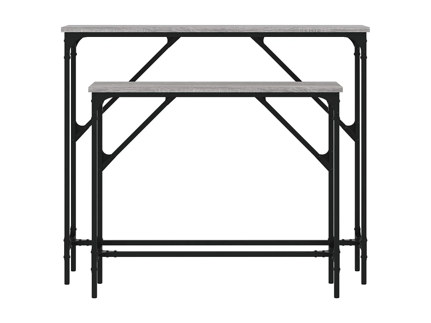 Mesa consola de 2 piezas, gris sonoma, madera de ingeniería