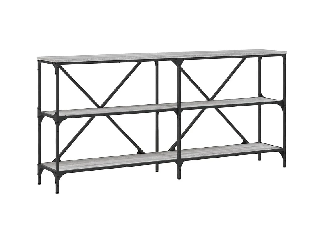 Table console sonoma gris 160x30x75 cm bois d'ingénierie et fer