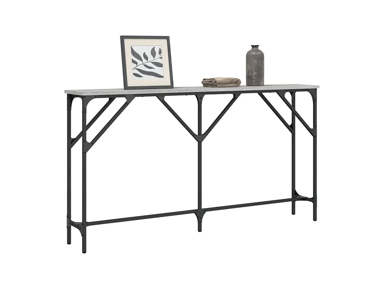Sonoma grijze consoletafel 140x23x75 cm bewerkt hout