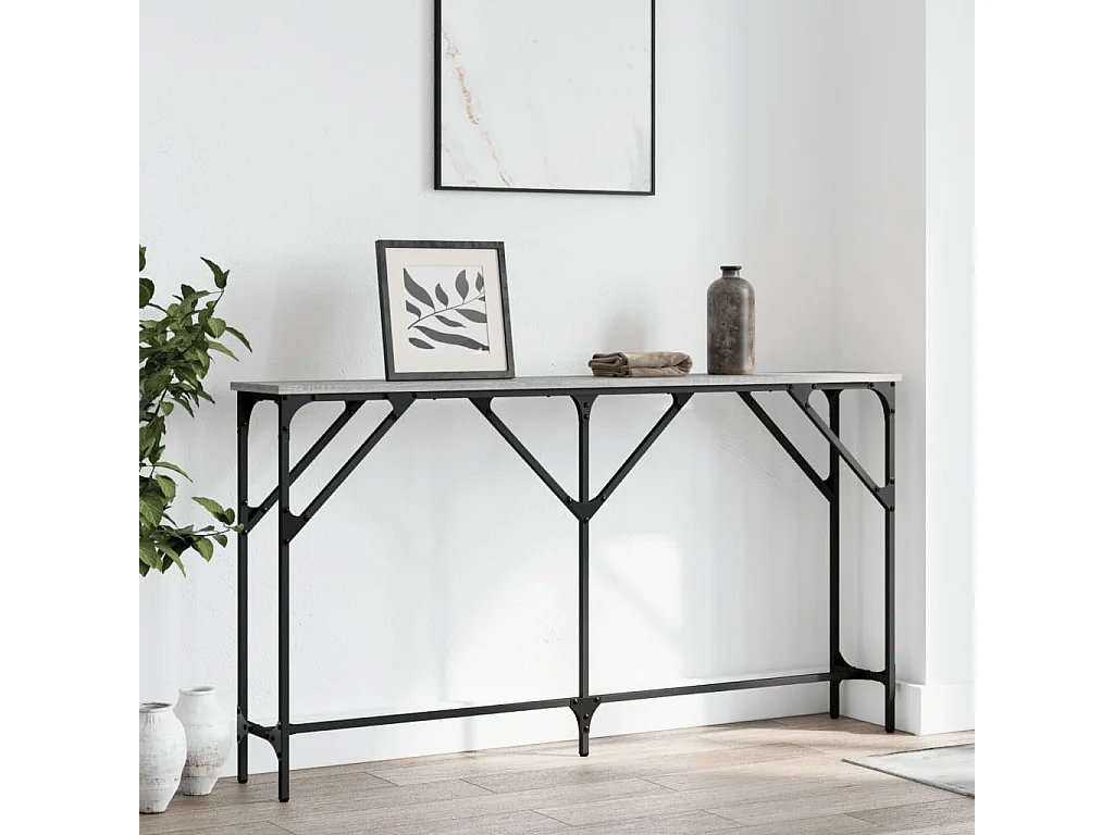 Table console sonoma gris 140x23x75 cm bois d'ingénierie