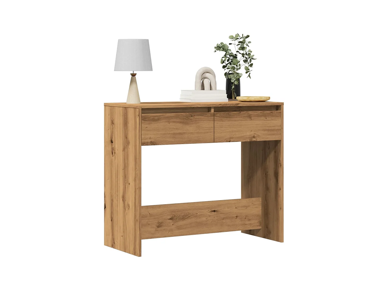 Consoletafel handgemaakt eikenhout 89x41x76,5 cm bewerkt hout