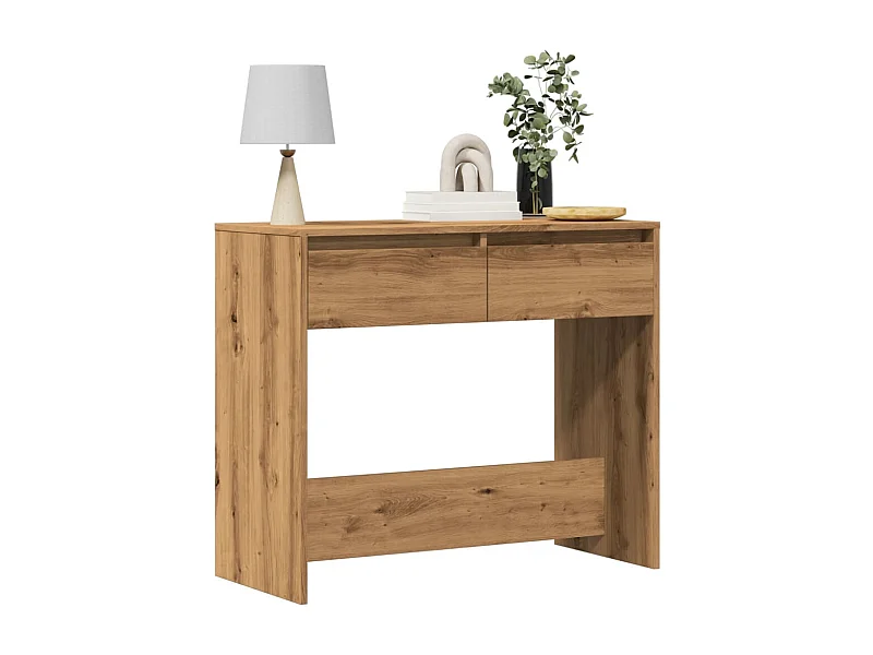 Table console chêne artisanal 89x41x76,5 cm bois d'ingénierie