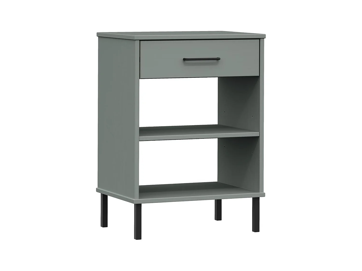 Consola con patas de metal Gris Madera maciza de pino OSLO