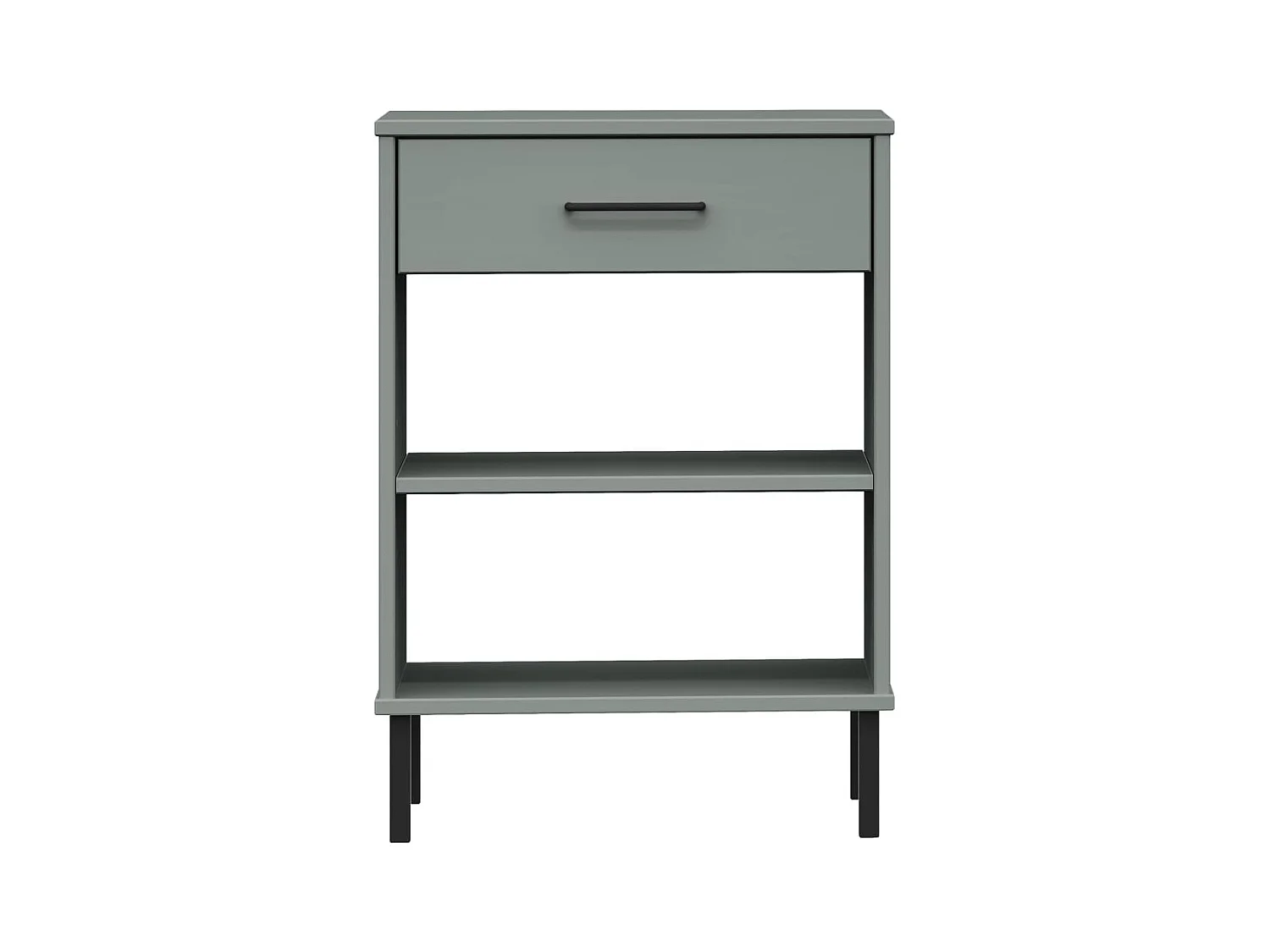 Consola con patas de metal Gris Madera maciza de pino OSLO