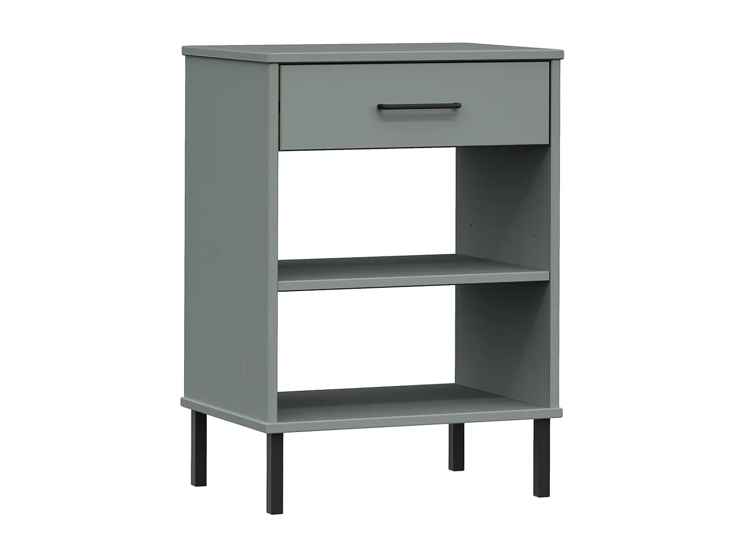 Armoire console avec pieds en métal Gris Bois pin massif OSLO