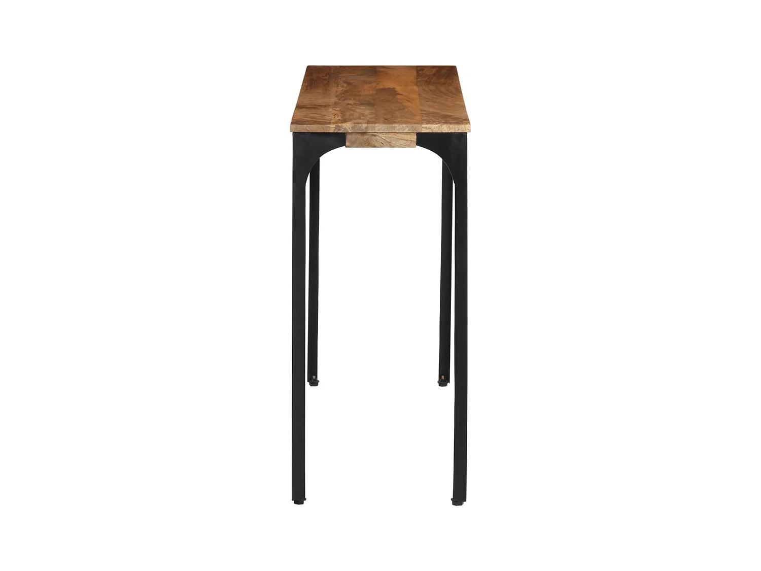 Table console marron 110x35x76cm bois massif de manguier et fer