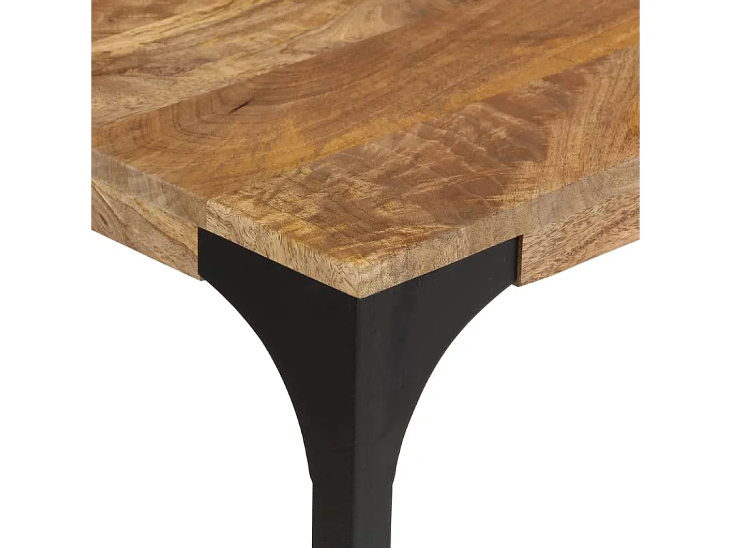 Table console marron 110x35x76cm bois massif de manguier et fer