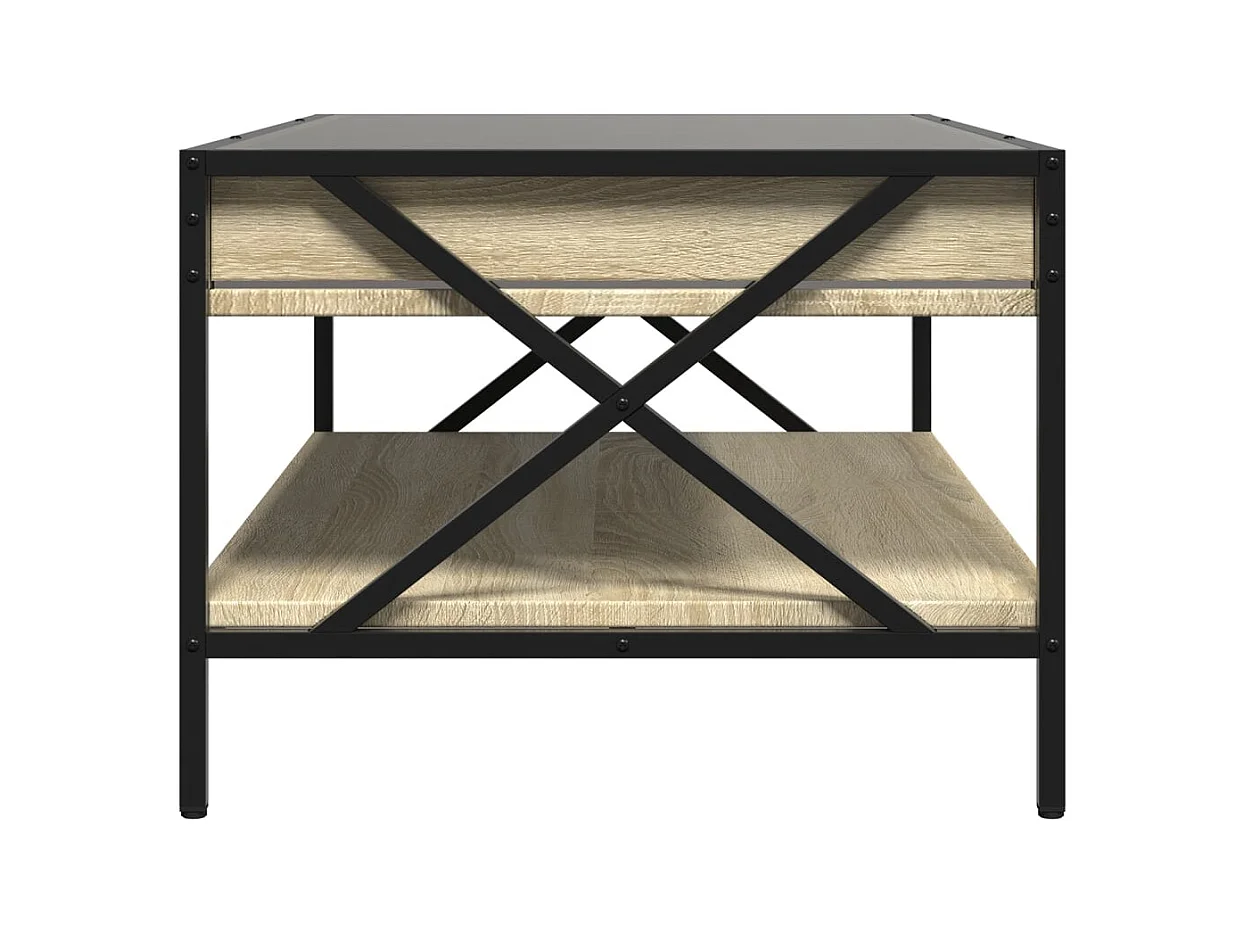 Table basse avec LED infini chêne sonoma 90x50x38 cm