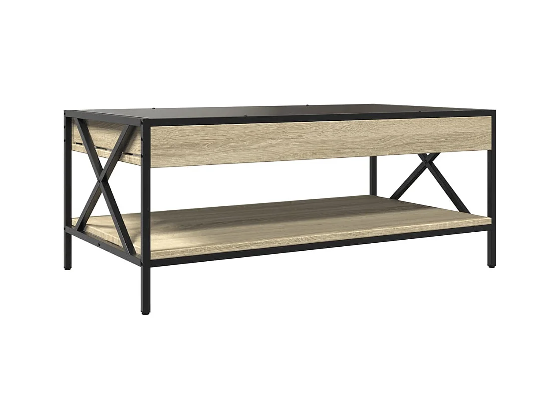 Table basse avec LED infini chêne sonoma 90x50x38 cm