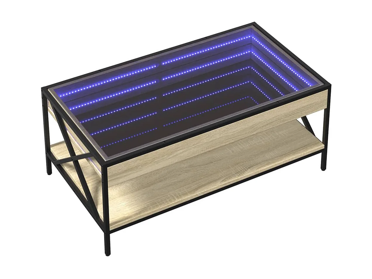 Table basse avec LED infini chêne sonoma 90x50x38 cm