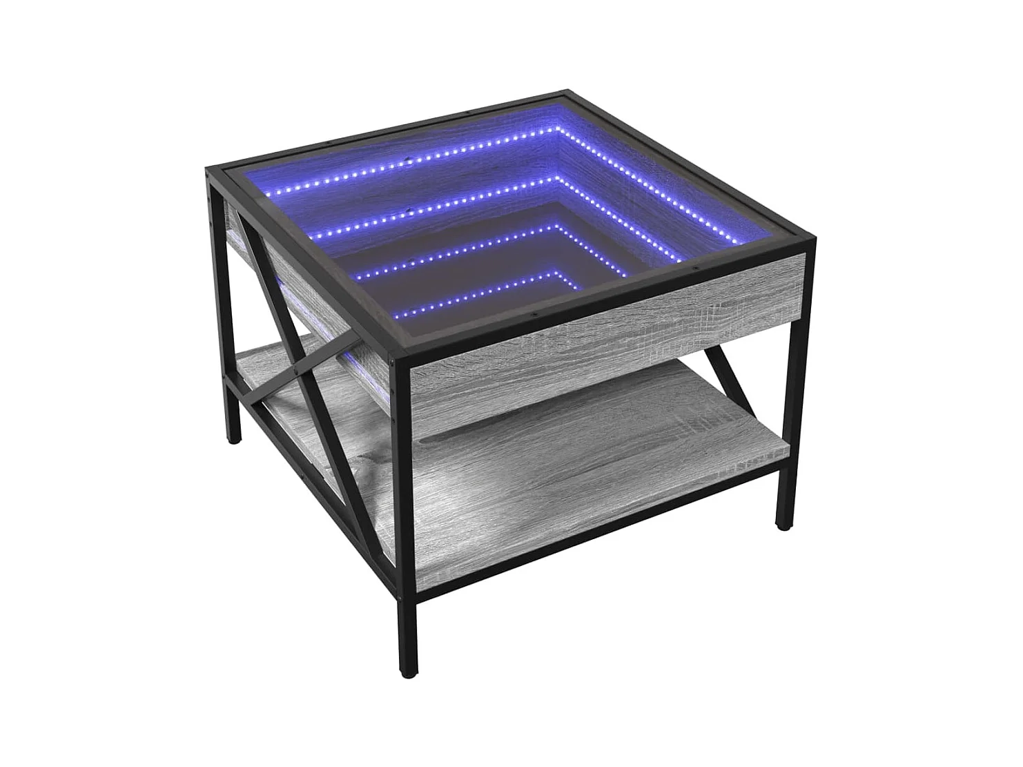 Tavolino da caffè Infinity Sonoma Grey LED 50x50x38 cm