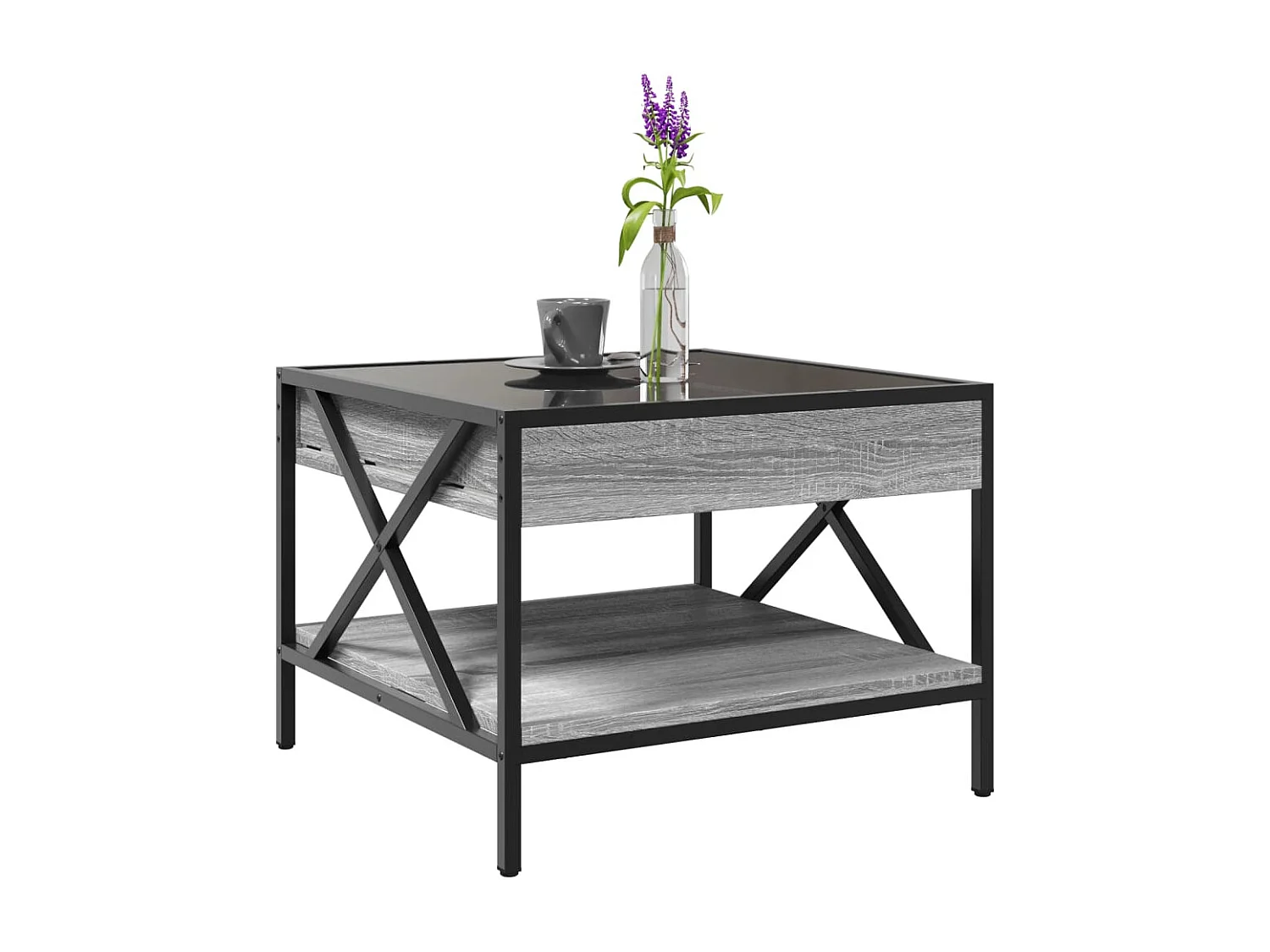 Mesa de centro LED Infinity Sonoma gris 50x50x38 cm